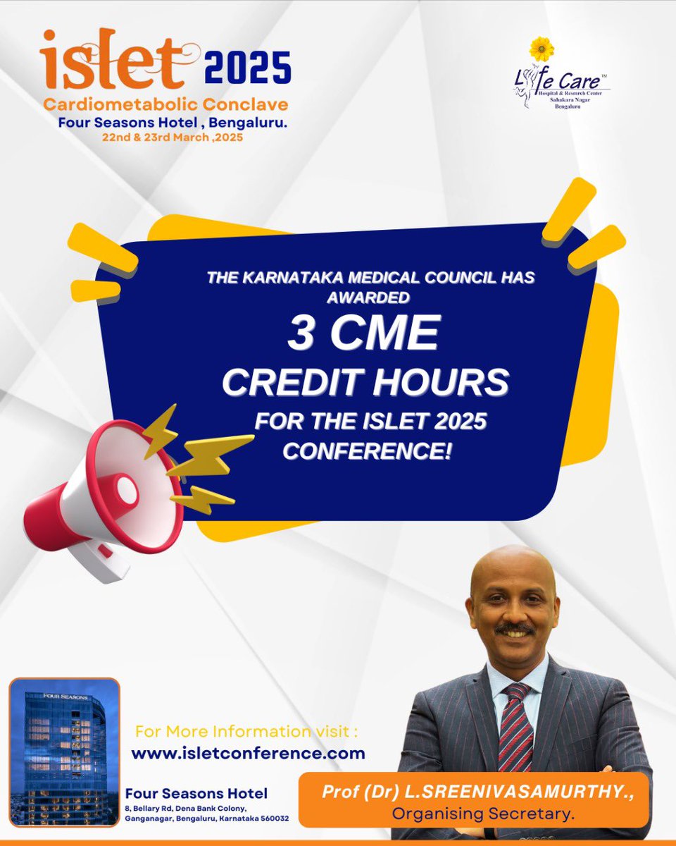 Prof L Sreenivasamurthy MD FRCP FACP FICP FRSSDI (@drsreenivasa) on Twitter photo Happy to share 3 CME Credit hours for ISLET2025! By Karnataka Medical council
#islet2025
<a href="/AskDrShashank/">Dr. Shashank Joshi</a> <a href="/vijayviswanatha/">Dr Vijay Viswanathan</a> <a href="/DrAmbrishMithal/">Dr Ambrish Mithal</a> <a href="/drmohanv/">Dr.V.Mohan</a> <a href="/banshisaboo/">Banshi Saboo</a> <a href="/sahayrk/">Rakesh Sahay</a> <a href="/Rssdi_official/">RSSDI (official)</a> <a href="/TheAACE/">AACE</a> <a href="/ACPIMPhysicians/">ACP</a> Happy to share 3 CME Credit hours for ISLET2025! By Karnataka Medical council
#islet2025
<a href="/AskDrShashank/">Dr. Shashank Joshi</a> <a href="/vijayviswanatha/">Dr Vijay Viswanathan</a> <a href="/DrAmbrishMithal/">Dr Ambrish Mithal</a> <a href="/drmohanv/">Dr.V.Mohan</a> <a href="/banshisaboo/">Banshi Saboo</a> <a href="/sahayrk/">Rakesh Sahay</a> <a href="/Rssdi_official/">RSSDI (official)</a> <a href="/TheAACE/">AACE</a> <a href="/ACPIMPhysicians/">ACP</a>