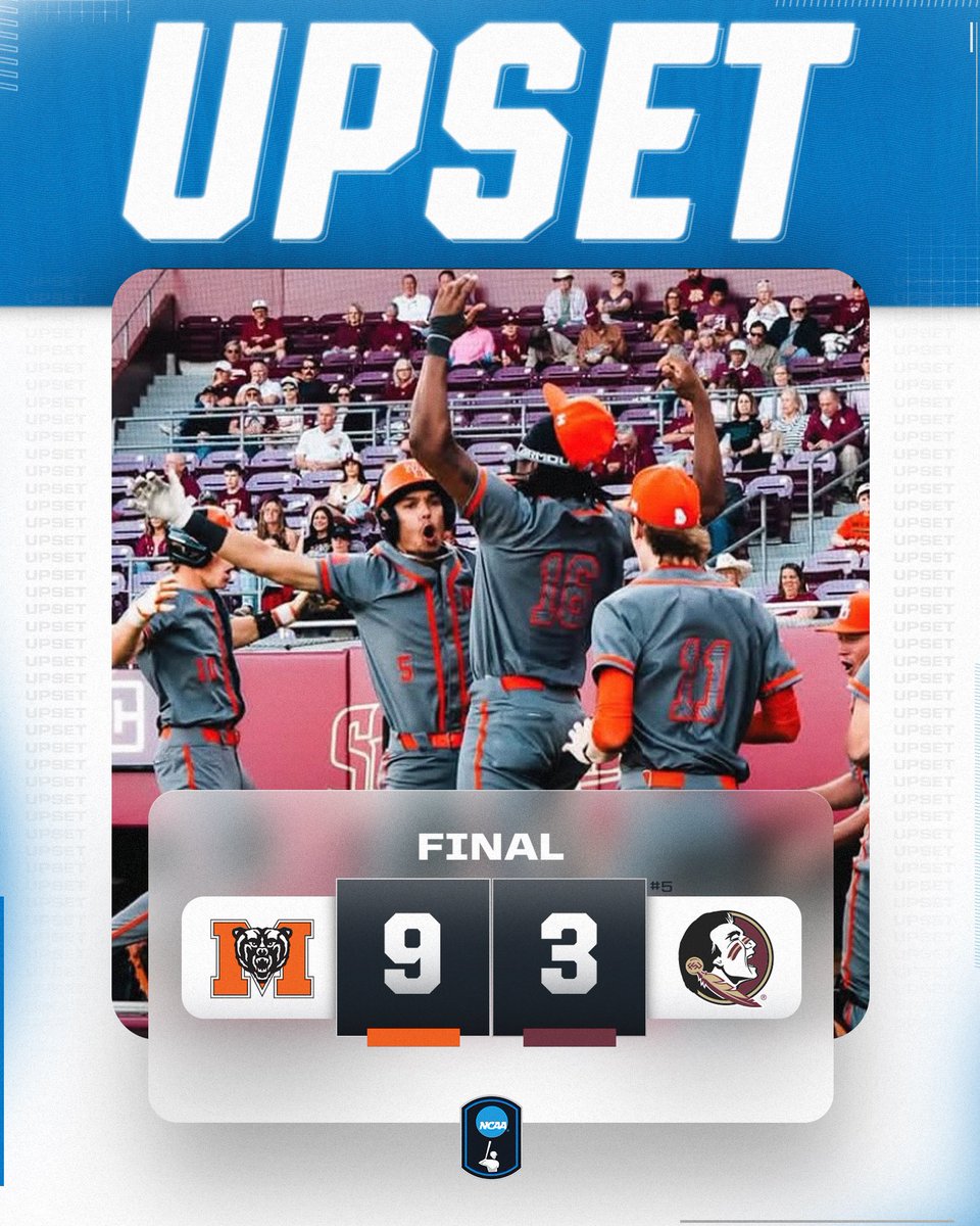 <a href="/MercerBaseball/">Mercer Baseball</a> PULL OFF THE UPSET AGAINST NO. 5 FSU! 🤯

#NCAABaseball