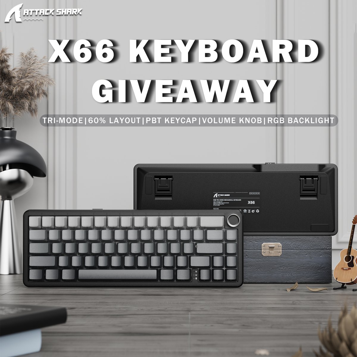 ✨MAMBASNAKE X ATTACK SHARK X66 Gaming Keyboard Giveaway✨

We’re thrilled to announce an epic giveaway for all gaming enthusiasts and keyboard lovers out there! 🎮⌨️

🎁 GIVEAWAY PRIZE:
1 lucky winner will get the ATTACK SHARK X66 Gaming Keyboard (Moon Night) – a sleek,