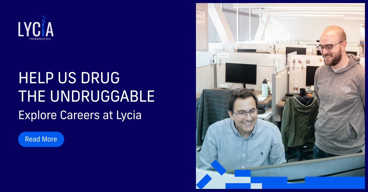 At Lycia, we’re pioneering a new approach to treating previously undruggable diseases. If you’re passionate about pushing the boundaries of science, we’re hiring!

Check out our job openings: jobs.lever.co/LyciaTherapeut…

#LifeAtLycia #BiotechCareers