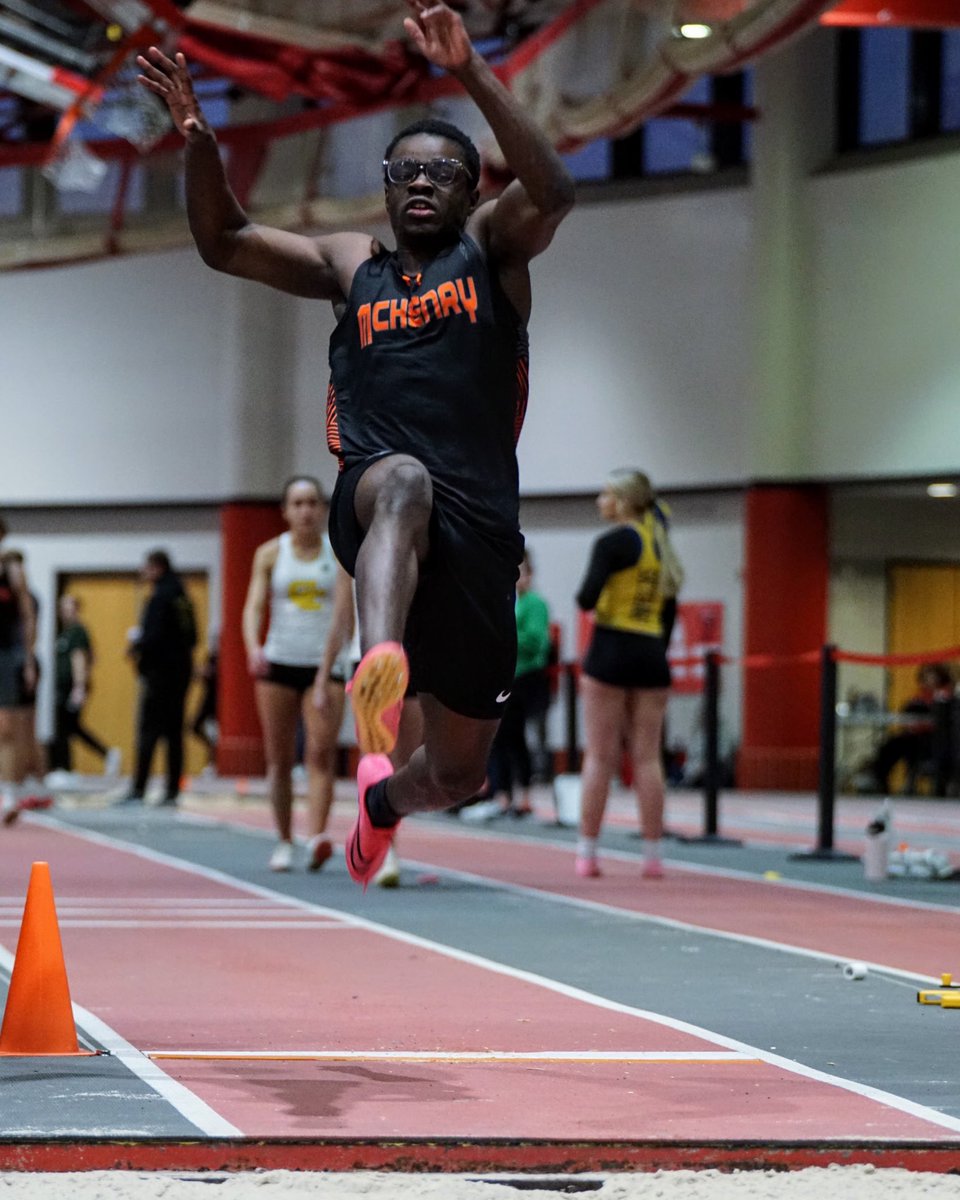 Freshman Ayo Bejide goes 39’10 in the triple jump! Big things ahead for this young man! 11th best jump in school history indoors!