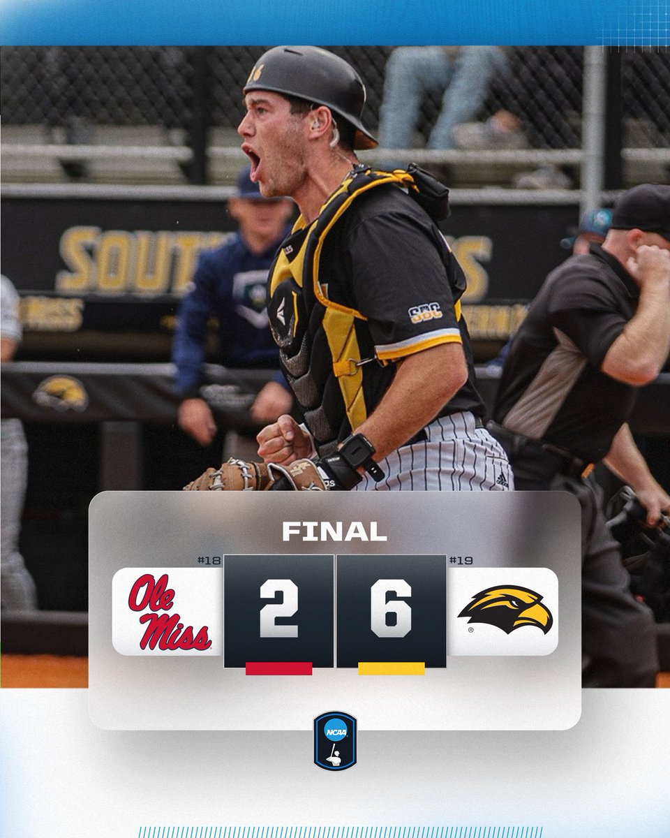 BATTLE IN THE ‘SIP‼️

No. 19 <a href="/SouthernMissBSB/">Southern Miss Baseball</a> takes down No. 18 Ole Miss! 

#NCAABaseball
