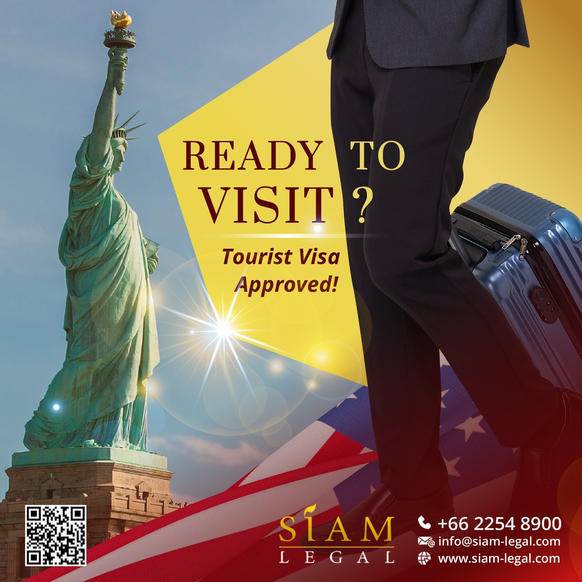 SiamLegal's tweet image. 🗽 The 𝐔𝐒 𝐓𝐨𝐮𝐫𝐢𝐬𝐭 𝐕𝐢𝐬𝐚 is your gateway to amazing adventures! Whether it’s visiting iconic landmarks or reuniting with family, it’s all within reach. (1)

#USTouristVisa #USVisa #VisaApplicationTips #SiamLegal #ExploreTheUSA