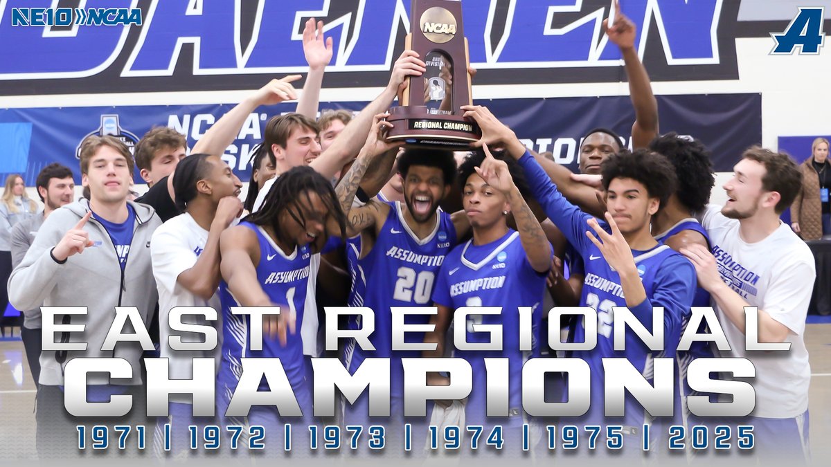 𝗣𝗔𝗥𝗧𝗬 𝗟𝗜𝗞𝗘 𝗜𝗧'𝗦 𝟭𝟵𝟳𝟱!!! 
The Greyhounds are back on top of the East Region!!!

#LetsGoHounds #HoundNation #NE10EMBRACE #d2hoops #d2mbb