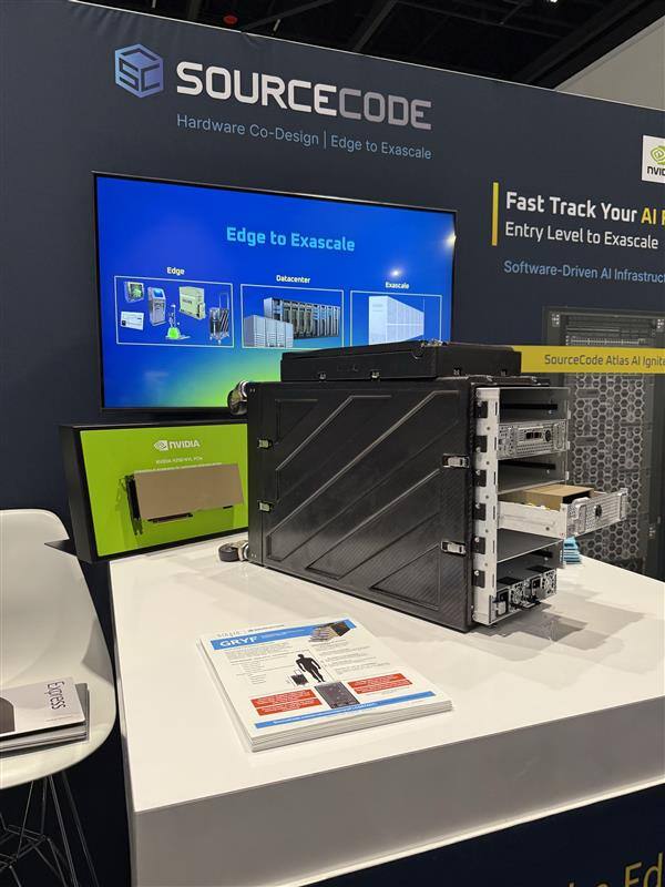 SourceCodeCorp's tweet image. The @SourceCodeCorpbooth was packed with energy, great conversations, and cutting-edge AI innovation. Huge thanks to everyone who stopped by—if you haven’t yet, don’t miss your chance to check out Gryf, our suitcase-sized supercomputer, and chat with the team.