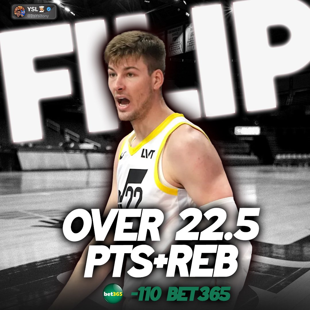 YSL ๐จ๐ฝโ๐ณ (@itsysltony) on Twitter photo EVERY CENTER KILLS THE WIZARDS.. ๐ณ
Kyle Filipowski Over 22.5 Pts + Reb
(-110 Bet365)
Collab w/ <a href="/SportsSciJacob/">Jacob Hewes</a> ๐ WE BACK!
โค๏ธ LIKE FOR ANOTHER PROP!
WALKER KESSLER AND JOHN COLLINS ARE OUT TOMORROW! This enters Filipowski into the starting center role against the Wizards EVERY CENTER KILLS THE WIZARDS.. ๐ณ
Kyle Filipowski Over 22.5 Pts + Reb
(-110 Bet365)
Collab w/ <a href="/SportsSciJacob/">Jacob Hewes</a> ๐ WE BACK!
โค๏ธ LIKE FOR ANOTHER PROP!
WALKER KESSLER AND JOHN COLLINS ARE OUT TOMORROW! This enters Filipowski into the starting center role against the Wizards