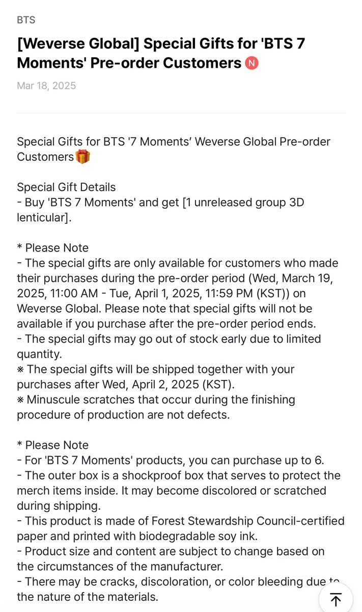 dfarchive's tweet image. 💜 BTS 7 Moments💜
📆Shipping in KR: Begins on April 2025

🏷️ Price - ₱2,550

📦 Normal ETA
🗓 50% DP
💸 MOP: BPI/BDO/Gcash
📩 DM to order