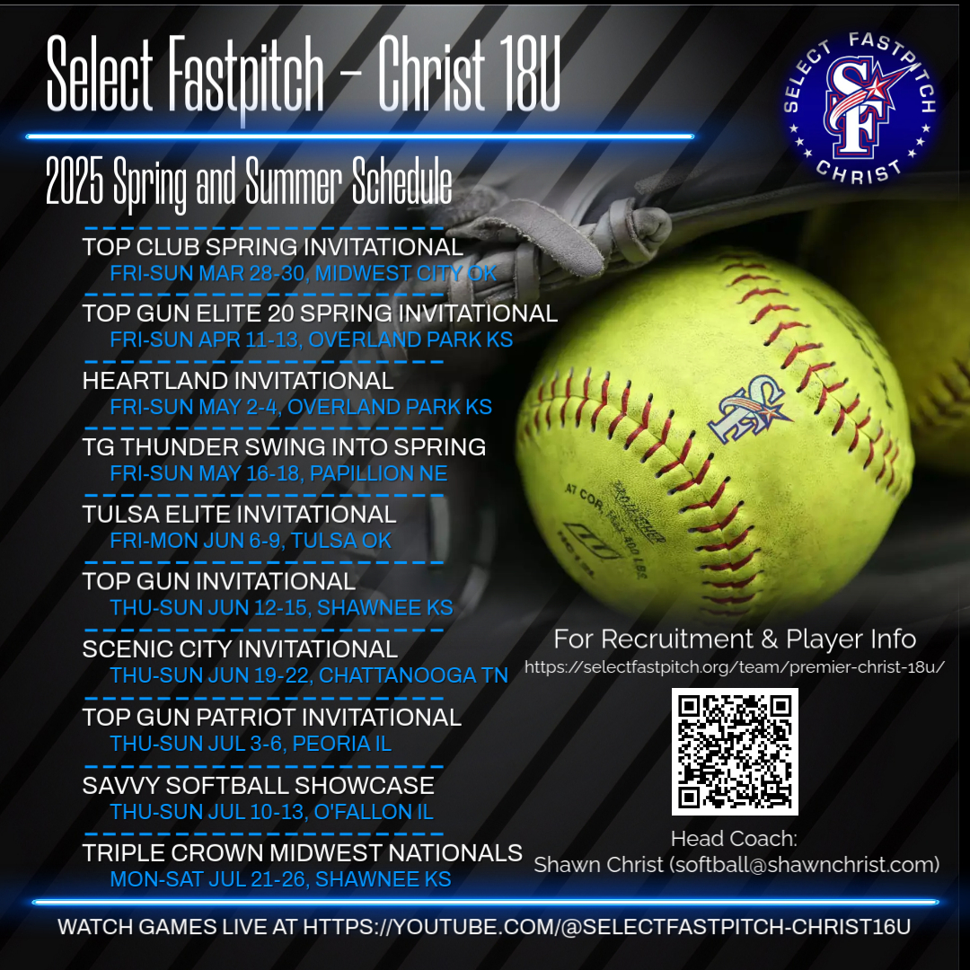 Here's our 2025 spring &amp; summer schedule. Can't wait to play some ball! #SelectLife