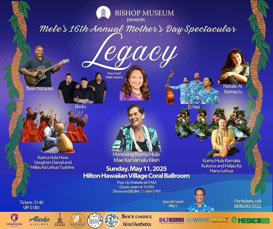 It’s a Mother’s Day Spectacular 🌸 Tickets are on sale now. May 11 at Hilton Hawaiian Village. 
Call 808-292-5522. ❤️