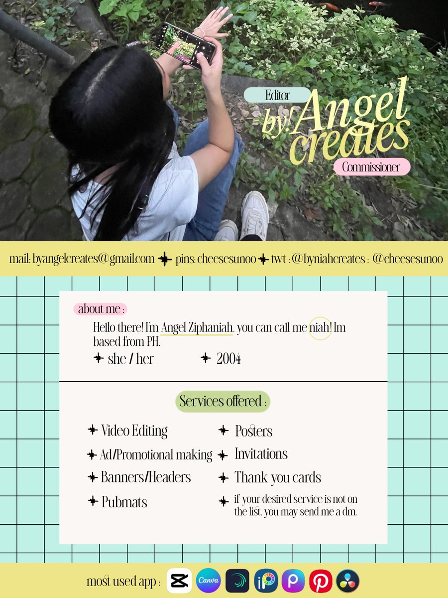 byangelcreates's tweet photo. — Welcome ! 🧶

Need to create something creative and visual? Hello, this is Angel! Let's create something cool together! 🖼

Check out my portfolio and commission sheet below. 🎨 DM me now! 

🎏 Proofs: #byangelcreates
🎏 Samples: #byangelsamples
🎏 Site: https://t.co/zXk3G9SdGE https://t.co/RfwKcRqYGh