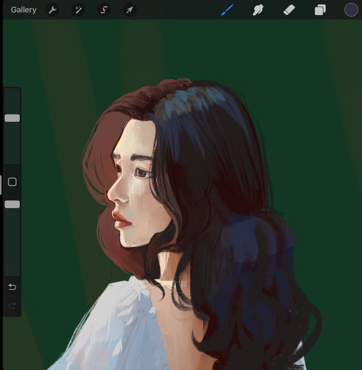 Loving the blue hues in her hair #wip
