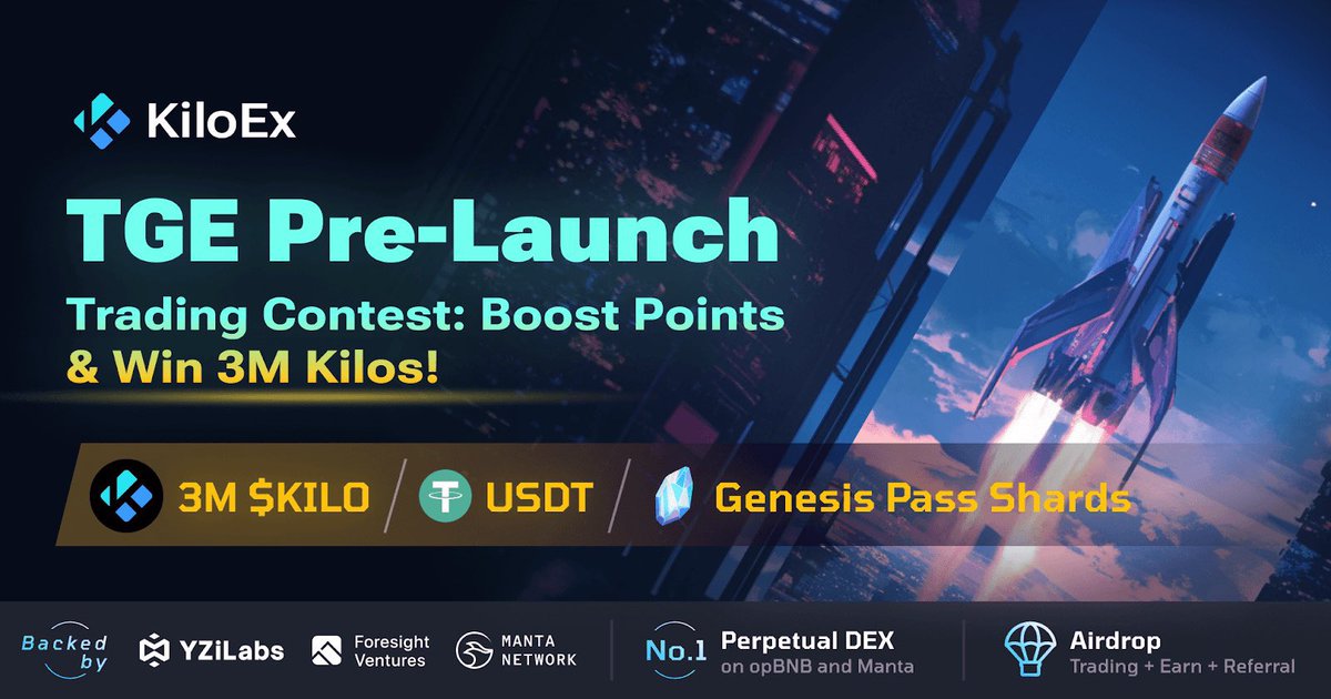 fuula_fx_trader's tweet image. kiloex @KiloEx_perp 
のTGEが3/17ということで最後のお削り‼️
app.kiloex.io/contest?season…

今回はチーム大会（自分のチームを作る、又はチームに参加する）以外に
「Trade to Earn Competition」「Trading Raffle」などのキャンペーンは個人向けに参加が可能‼️

これがTGE前の最後のポイント獲得に向