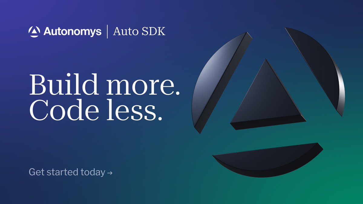 AutonomysNet's tweet photo. 🧑‍💻 Build more. Code less.

🔼 The Auto SDK removes the complexity of blockchain development—access modular, high-level APIs for storage, consensus, and (soon) compute and $AI3 payments for building AI-powered dApps and on-chain agents on Autonomys.

💡 Build with JavaScript & TypeScript. No unnecessary syntax. No friction. Just innovation.