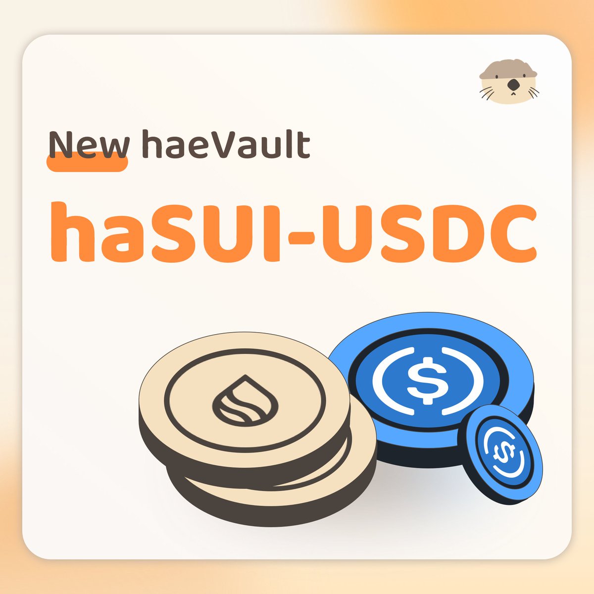 HaedalProtocol's tweet image. The NEW haeVault is now open! 🔥
Subscribe the $haSUI - $USDC vault now on #Haedal to be an early part of it, unlocking continually inflowing on-chain yields! 👏🦦🦦