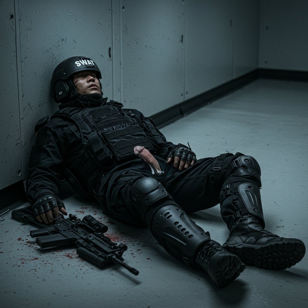 swat memeber got slaughterd in a military research facility. Then the attackers milked him. The investigators are wondering why