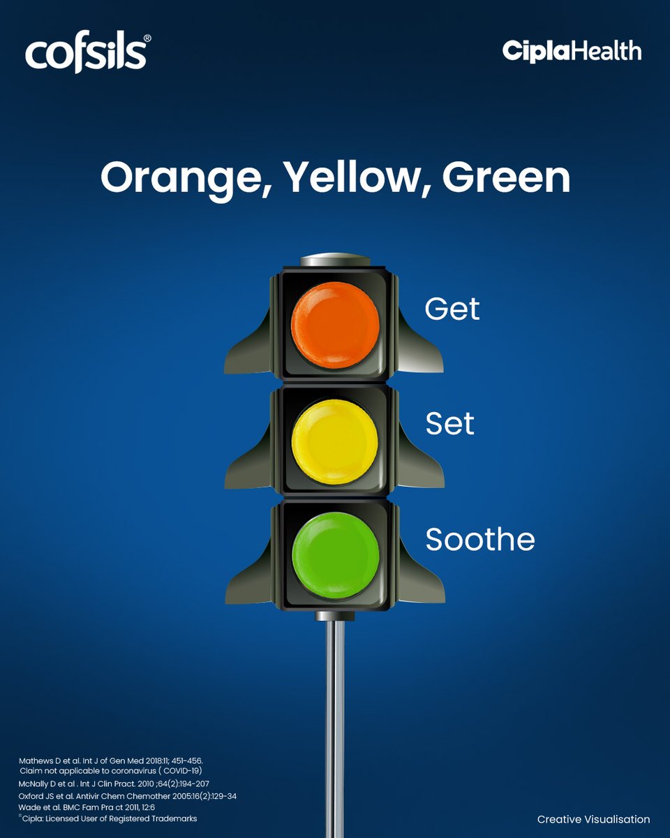 Traffic lights for your health! 🚦​
Cofsils STOP viruses, SOOTHE your throat! 🍋🍊🍃​

#Cofsils #QuickRelief #SoreThroat #Lozenges #Cipla #TripleAction #TrustedQuality #PowerfulFormula #TriplePower #AntiViral #AntiBacterial #SoothingRelief