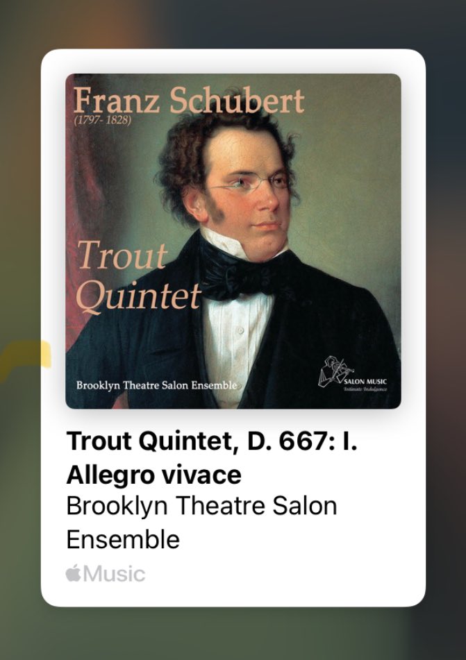 DanielRVos's tweet photo. Schubert Trout Quintet performed by Brooklyn Theatre Salon Ensemble now online on the Salon Music label via iTunes. #classicalmusic #chambermusic #schubert #TroutQuintet #artmusic #stringquintet #audio #audiostreaming #online #nowonline #itunes
https://t.co/cadFgmV1ww https://t.co/Swf2MVwmGf
