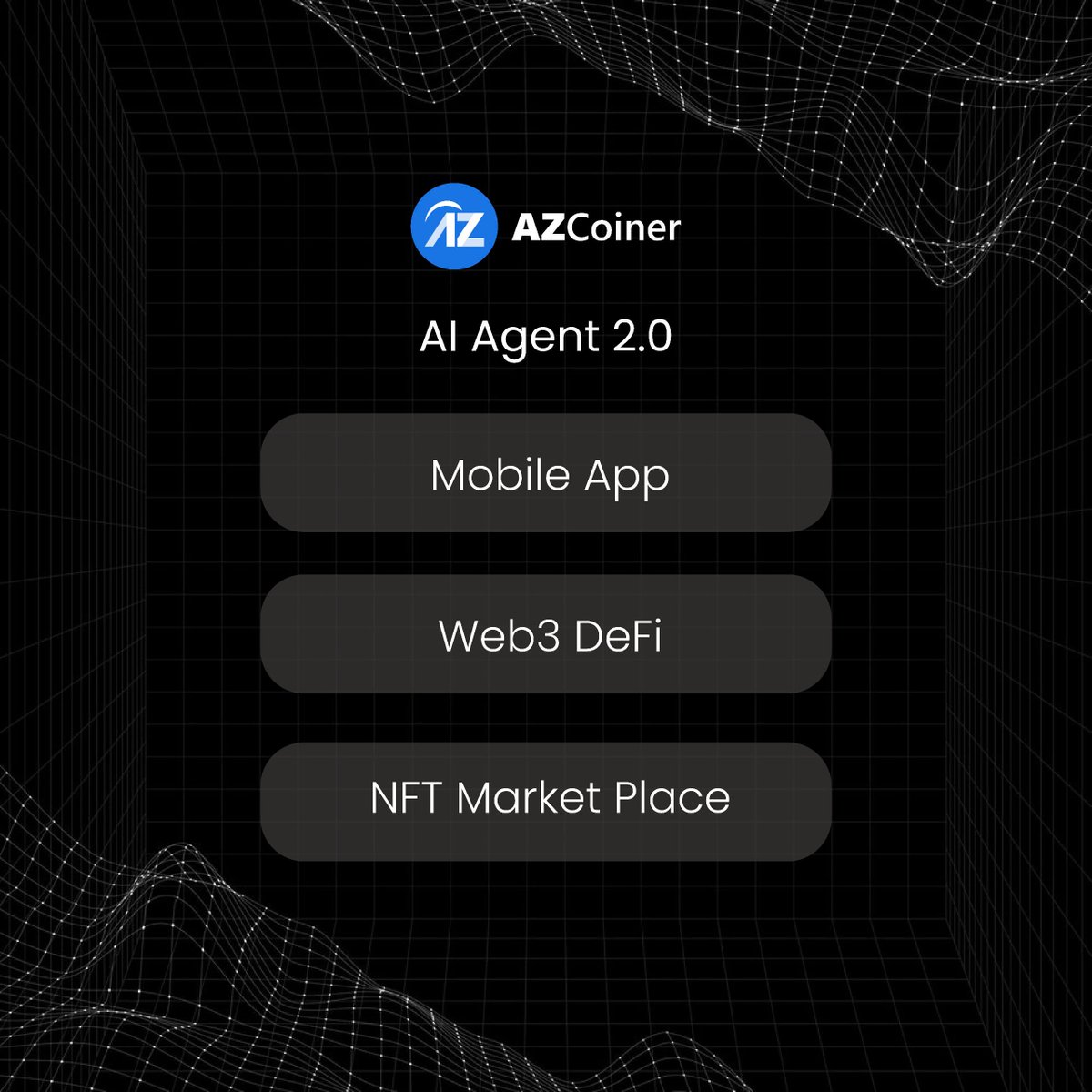 AI Agent 2.0 – The gateway to the Web3 world!

AZCoiner is more than just a platform—it’s the bridge to your digital future:  

📱 Mobile App – Bringing the entire Web3 world into the palm of your hand. 

💡 Web3 DeFi – Harnessing the power of decentralized finance.

🎨 NFT