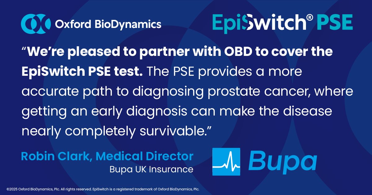 In case you missed it, <a href="/BupaUK/">Bupa UK</a> is covering the #EpiSwitchPSE test for its members, ensuring men with raised PSA levels have access to a more accurate and minimally-invasive path to prostate cancer detection.

The leading UK insurer embracing cutting-edge precision medicine means