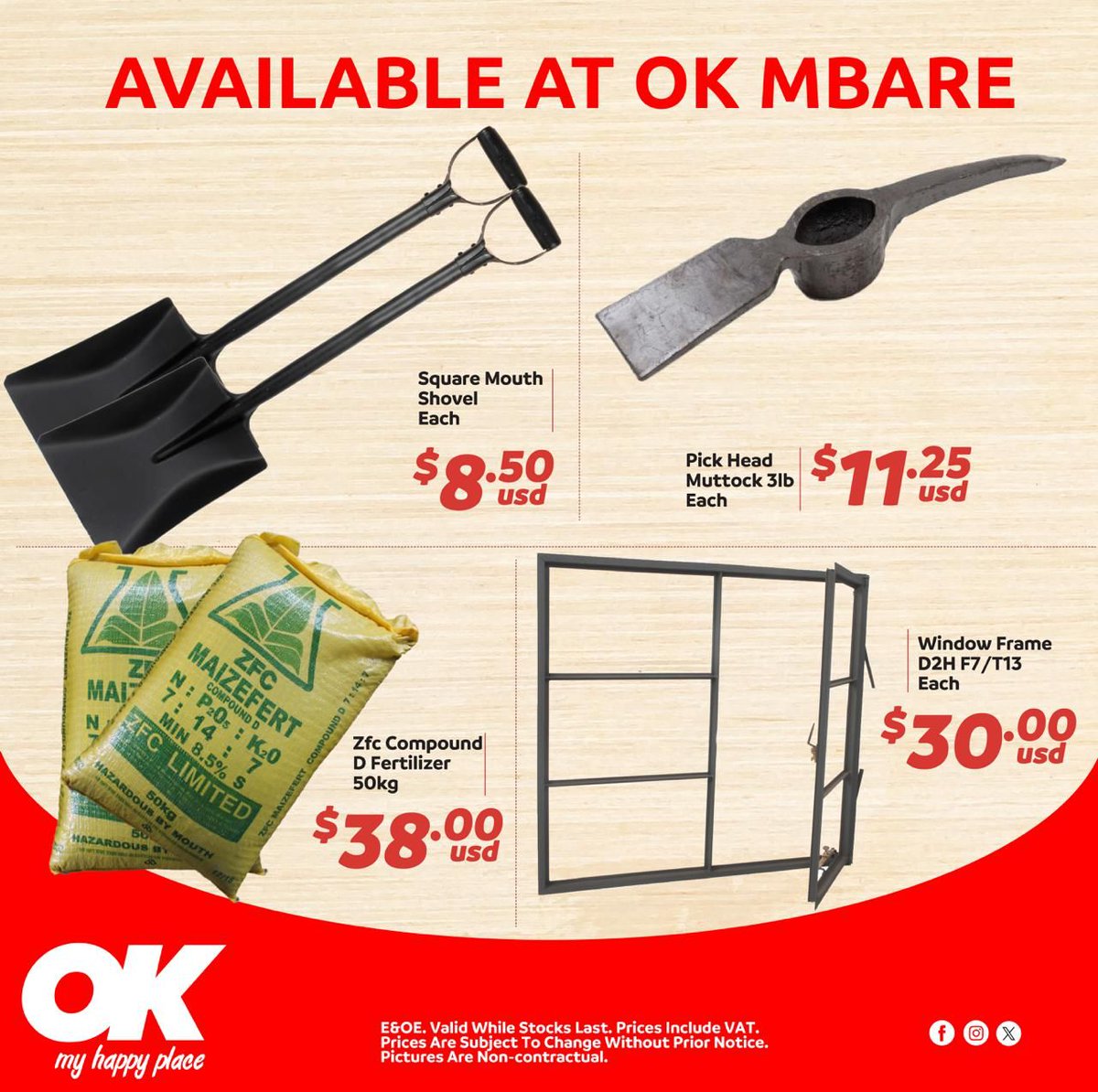 🌱 SPECIALS AT OK MBARE !🚜

At OK Mbare, we’ve got the essentials to keep your agricultural business thriving.🤗
Stock up on must-haves and gear up for success! ✅