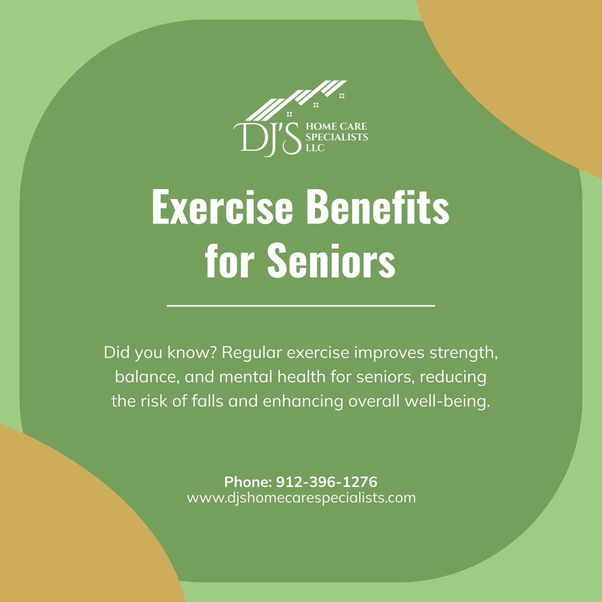 djshomecllc's tweet image. Empower seniors with movement! Daily exercise supports physical and mental health, promoting independence and vitality. Let’s get moving! 

#SpringfieldGA #HomeCare #HealthyAging