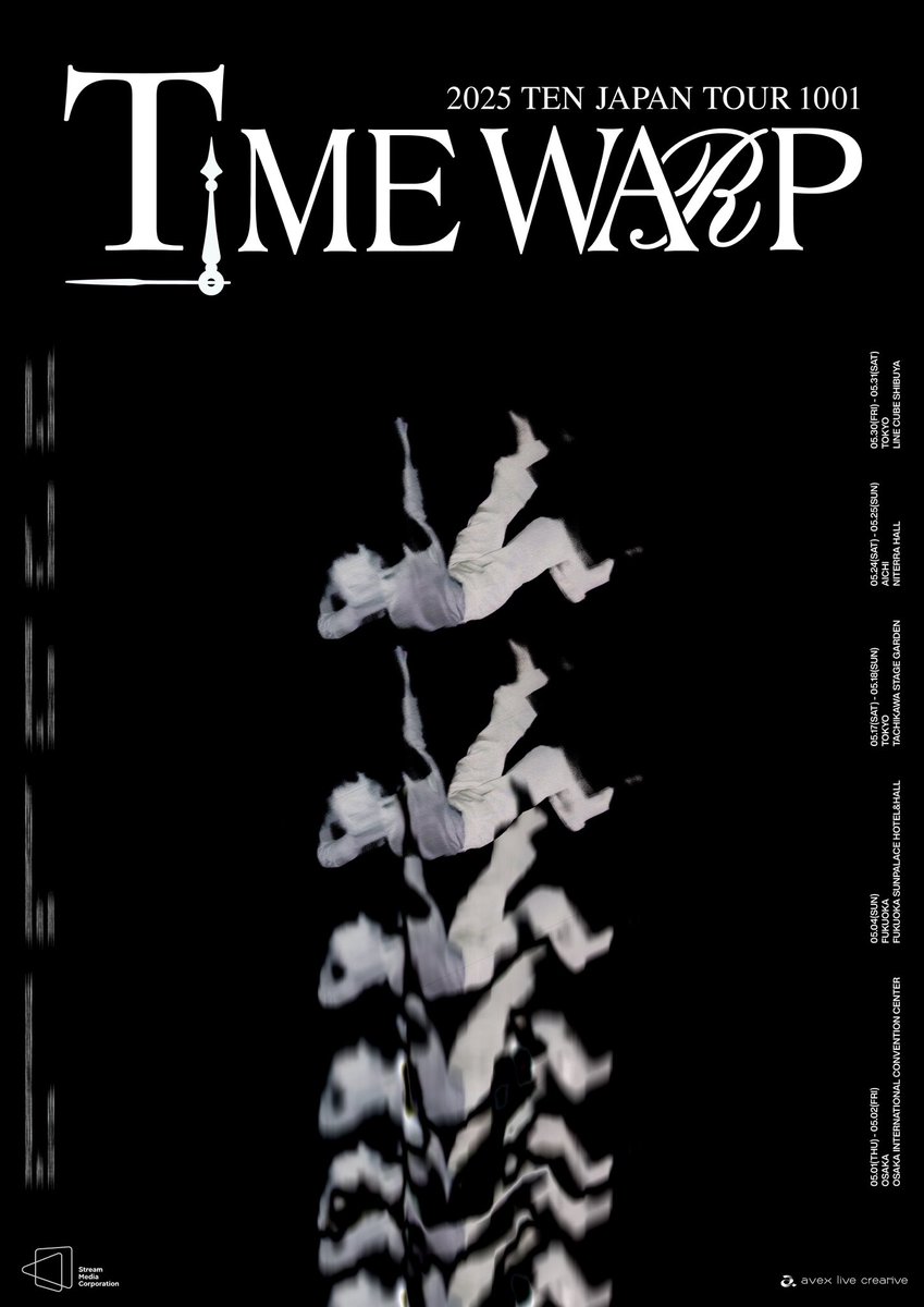 📍#2025TENCONCERT1001MOVEMENT 🌏
⭐️ SEOUL 04.12- 04.13
⭐️BANGKOK  04.19 - 04.20
⭐️ SHANGHAI 04.26 - 04.27 🆕

📍#2025TENJAPANTOUR1001TIMEWARP 🇯🇵
⭐️ OSAKA  05.01 - 05.02
⭐️ FUKUOKA 05.04
⭐️ TOKYO 05.17 - 05.18
⭐️ NAGOYA 05.24 - 05.25
⭐️ TOKYO 05.30 - 05.31

#เตนล์ #TENLEE #TEN #텐