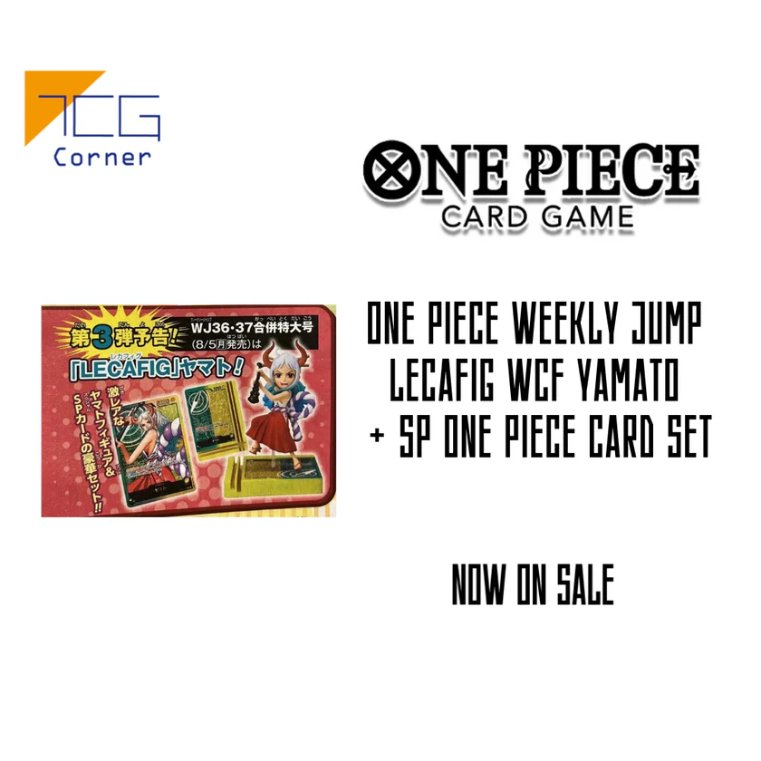 tcgcornerglobal's tweet image. One piece WEEKLY JUMP LECAFIG WCF Yamato + SP ONE PIECE CARD SET

tcg-corner.com/products/one-p…

#Onepiece #WEEKLYJUMP #LECAFIGWCF #Yamato #SP #ONEPIECECARDSET