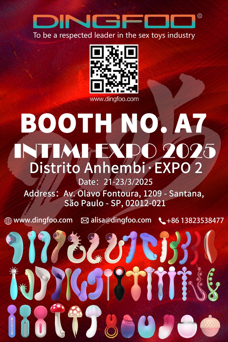 DingfooOfficial's tweet image. Dear all, let's Connect at the 2025 Intimi Expo in Brazil! 

Stop by our booth to explore new possibilities. 

Schedule a meeting: contact@dingfoo.com
See you there! 🧡

#IntimiExpo #sextoy #adulttoy #adultnovelty #vibrator #sextoyfactory #dingfoo #sexualwellness #sextech