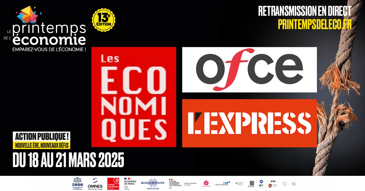 printempsdeleco's tweet photo. Merci à @murielbreiman, rédactrice en chef adjointe @LEXPRESS d'avoir animé la session "#Dette publique : jusqu'où peut-on aller ?". 
Un débat @LesEconomiques avec @ofceparis et @LEXPRESS conçu par @LevasseurSandr3, économiste @ofceparis. Avec @JeanArthuis ex ministre de l'économie, sénateur, président du département @lamayenne . Rémy Carasse, directeur et analyste en chef @SPGlobalRatings, @CreelJer, économiste, directeur de département des études @ofceparis, et @MathildeViennot, économiste, cofondatrice @eco_avant_garde.
#printempsdeleco