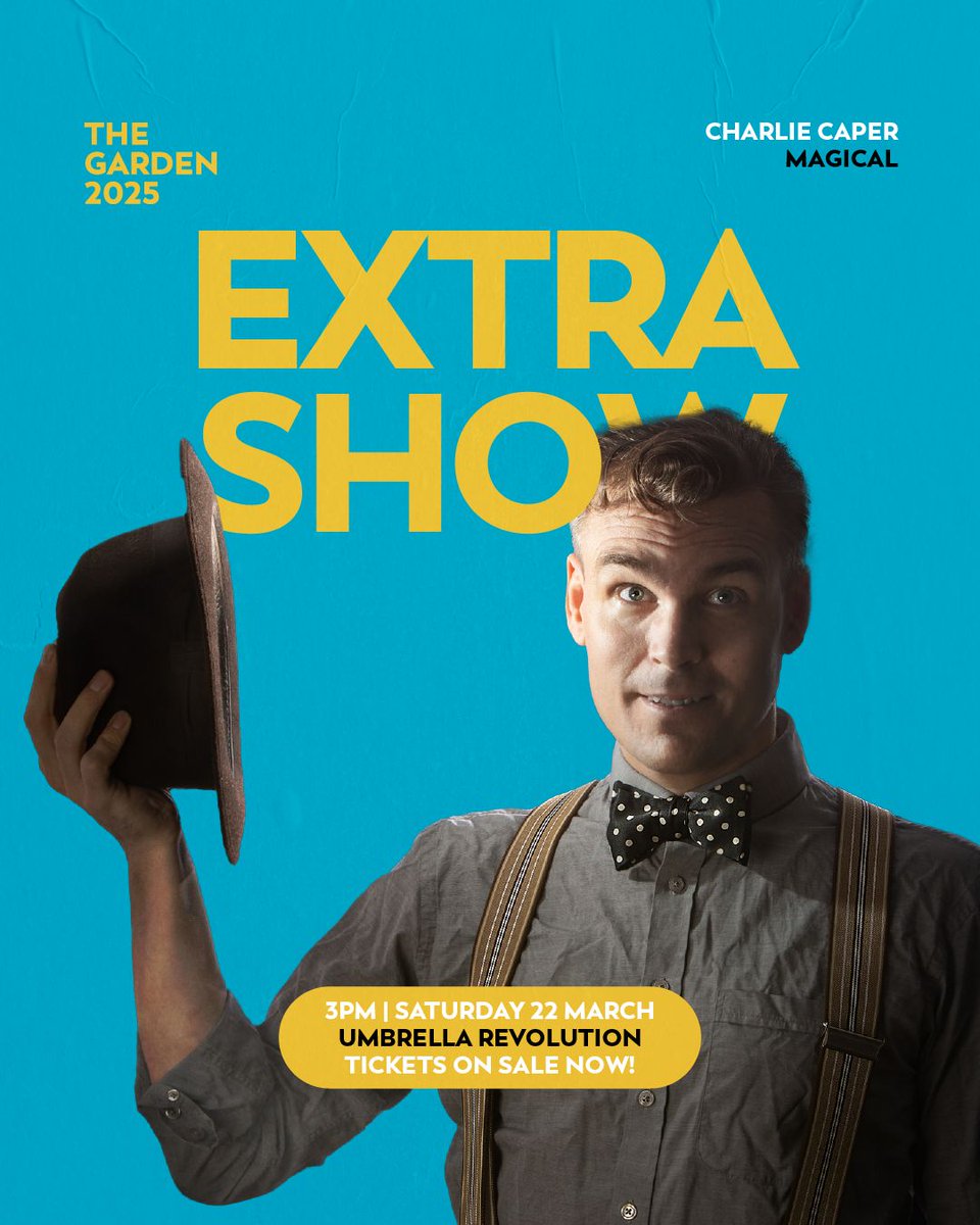 Miss out on seeing Charlie Caper this season? He's just announced an extra show this Saturday at 3pm in the Umbrella Revolution!

𝗙𝗜𝗡𝗔𝗟 𝗧𝗜𝗖𝗞𝗘𝗧𝗦 → buff.ly/QKvVTh6