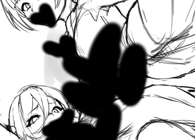 Skebご依頼作品下書き進め進め(*'ω`*)
前回制作途中で自分的に微妙に感じてしまって、ボツにしてしまったもので改めて考え直しました。
横並びにしていた、2人を向い合わせることで、差分にてお腹密着サンドイッチみたいなシチュになるよう想定しています* 