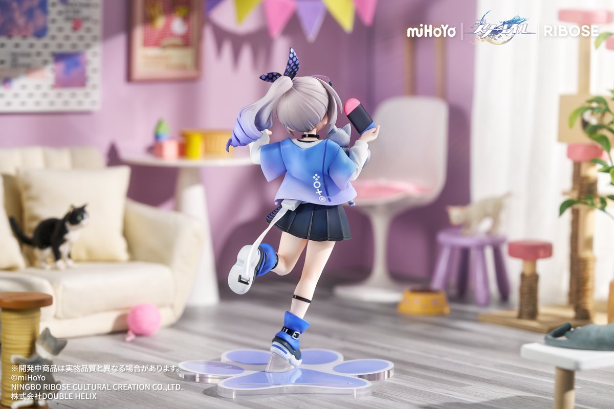 RIBOSE_JP's tweet image. 「新商品案内②」
商品名:RISE UP+ 崩壊:スターレイル ちびねこシリーズフィギュア 銀狼Ver.
価格:9,000円(税抜)
出荷時期:2025年10月
仕様:1/8スケール・PVC&ABS塗装完成品・専用アクリルスダンド台座付・全高約190mm
#スターレイル #ちびねこ銀狼
@houkaistarrail