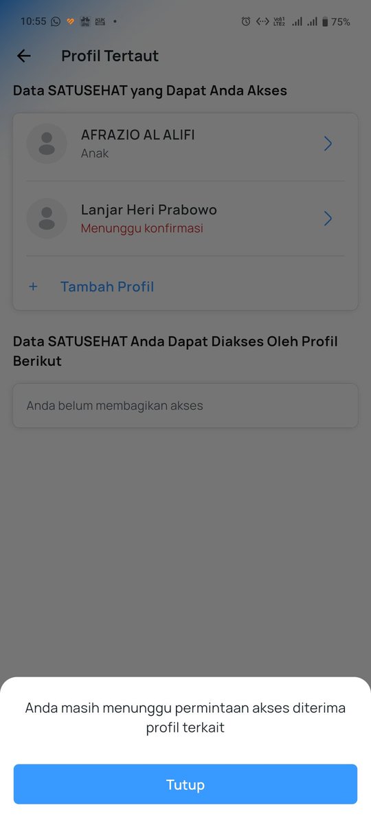 efflaresta's tweet photo. Bagaimana konfirmasi profil tertaut SSM? @KemenkesRI https://t.co/Ebud3ZEXb1