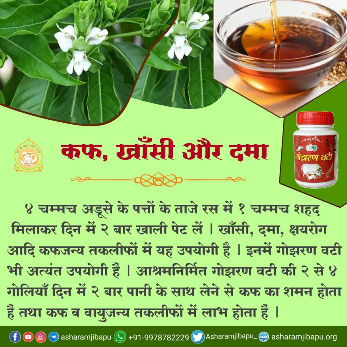 #Ayurveda
Natural Healing
Sant Shri Asharamji Bapu - आयुर्वेदिक चिकित्सा पद्धति में केवल औषधि कार्य नहीं करती इसमें प्राणायाम, ध्यान और योग का भी सहयोग होता है।