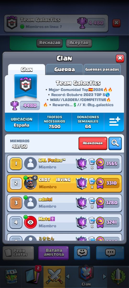 ⚡IRVING⚡ (@irving_sparky) on Twitter photo Muchas gracias a <a href="/alejandro_boj/">Alejandro Boj</a> y <a href="/tg_galactics/">#SomosTG🇪🇸</a> por el pago del segundo lugar en el clan, es un placer estar con ustedes 🫶🏼🐧 Muchas gracias a <a href="/alejandro_boj/">Alejandro Boj</a> y <a href="/tg_galactics/">#SomosTG🇪🇸</a> por el pago del segundo lugar en el clan, es un placer estar con ustedes 🫶🏼🐧