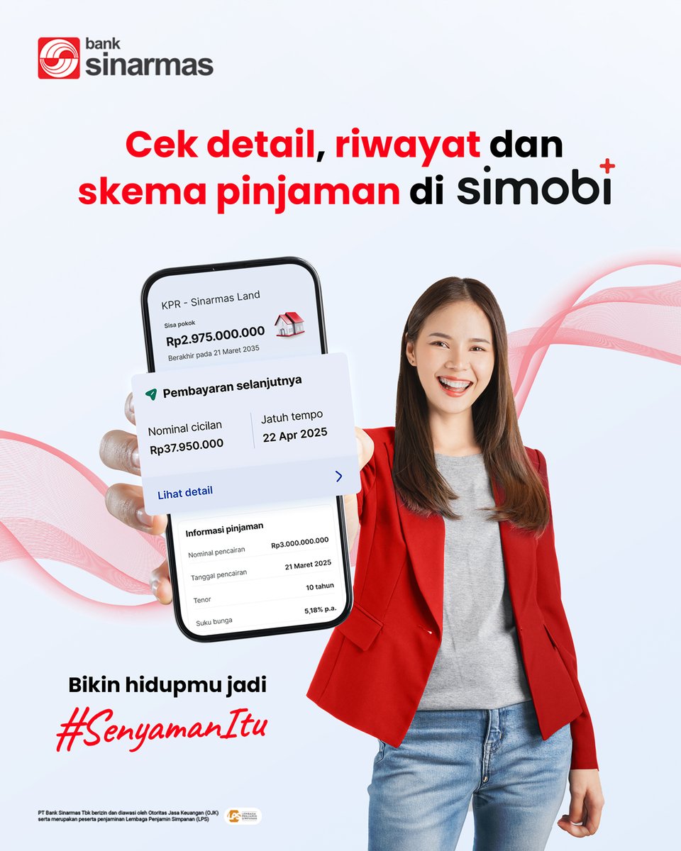 BankSinarmas's tweet photo. Cek riwayat dan skema pinjaman secara detail bisa lebih mudah via SimobiPlus. Seperti nominal cicilan, jatuh tempo, dan lainnya bisa kamu ketahui kapan saja dan di mana saja. 

Download SimobiPlus sekarang dan nikmati kemudahannya!

#BankSinarmas #FinansialLebihBaik #SimobiPlus #SenyamanItu