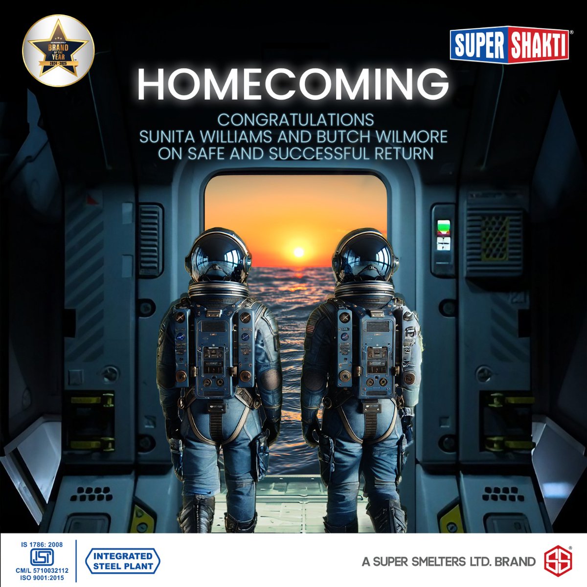 Supershakti_'s tweet photo. After 9 months in space, Sunita Williams & Butch Wilmore are finally home—smiles, resilience, and history made! #SpaceLegends #NASA #BackOnSolidGround #WelcomeHome #SuperSmelters #SuperShakti https://t.co/flvM2oMTVH