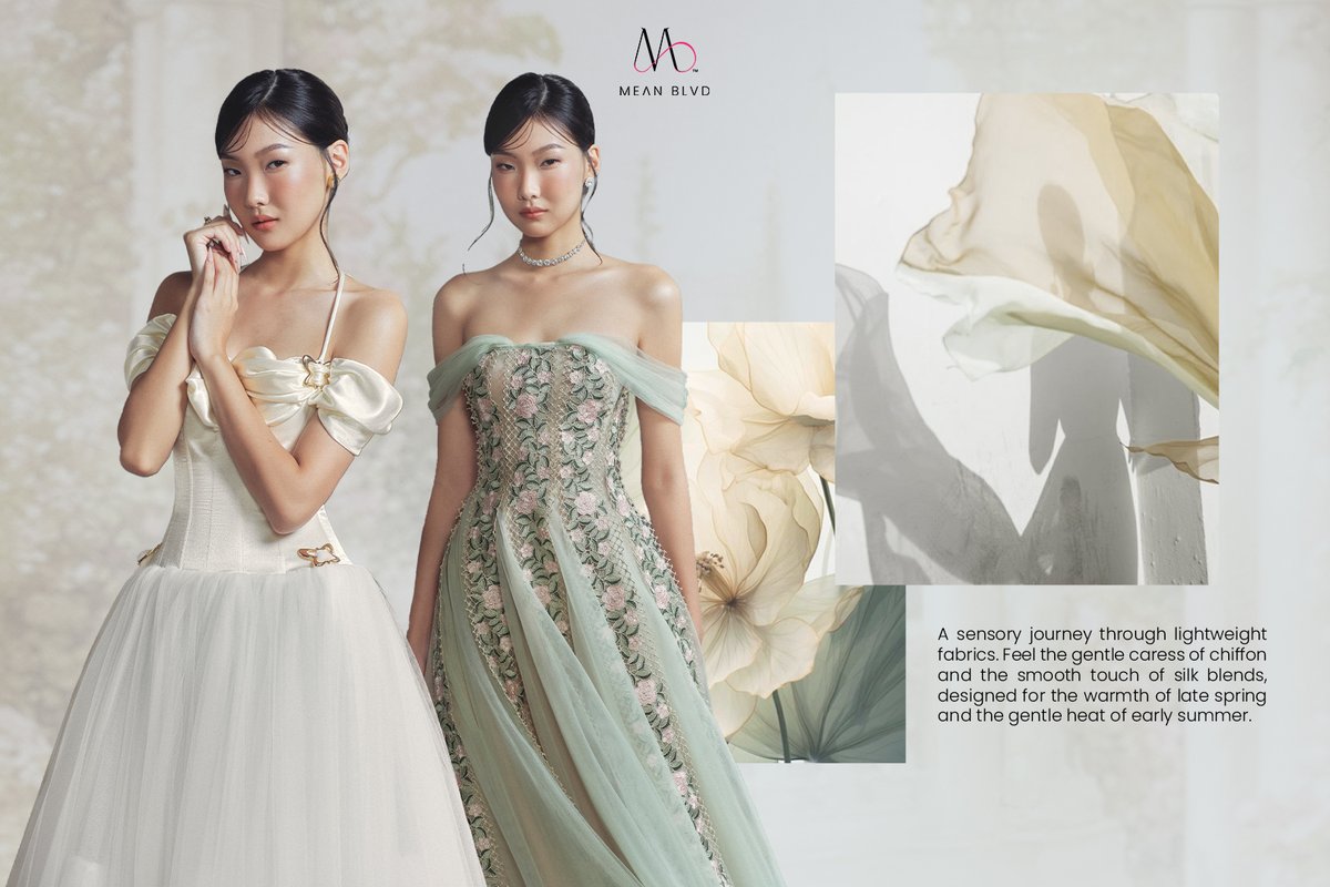 mean_blvd's tweet image. In the heart of spring, the combination of luxury and breathability is showcased through carefully selected fabrics designed to flow effortlessly. ✨🌺🌿

#BLVD #ShadesOfSpring #Elegance #Blooms #LuxuryFashion #Allure #Vibes #Pastel #PoetryInSpring #Floral #Fabrics