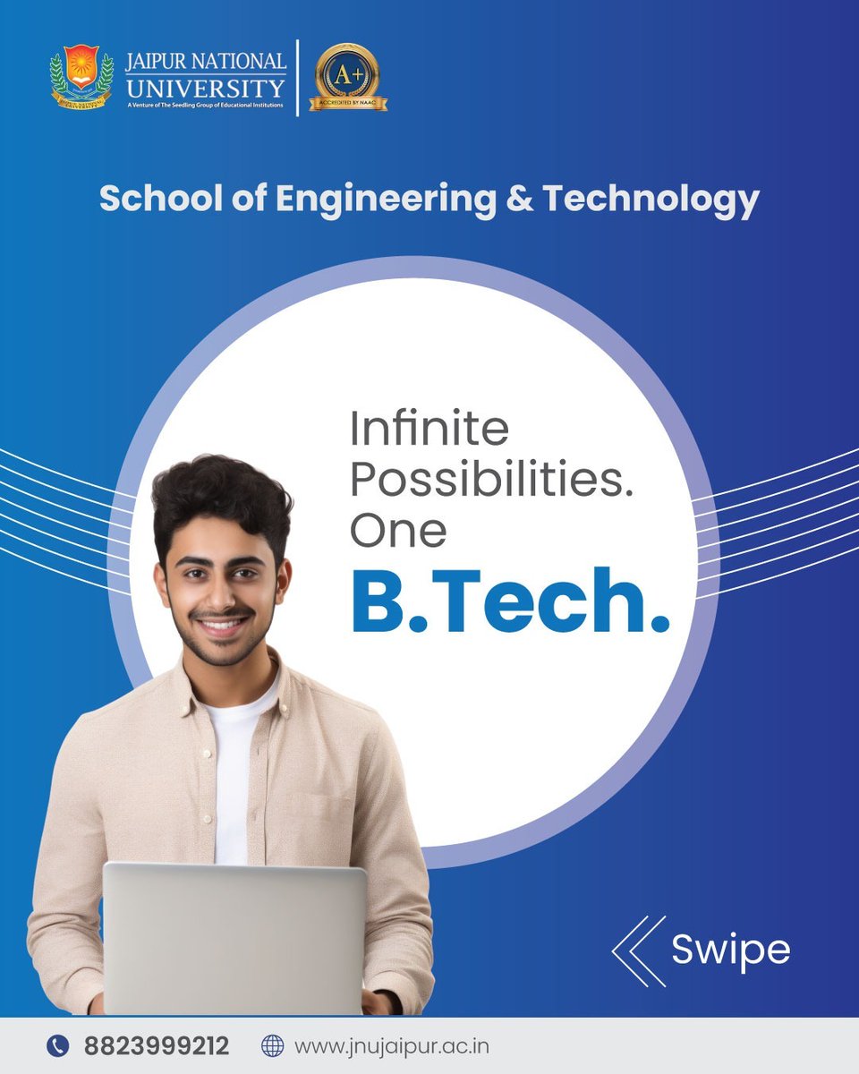 JAIPURJNU's tweet image. Explore diverse specializations &amp;amp; claim your future today! 
#BTechAdmissions #FutureReady