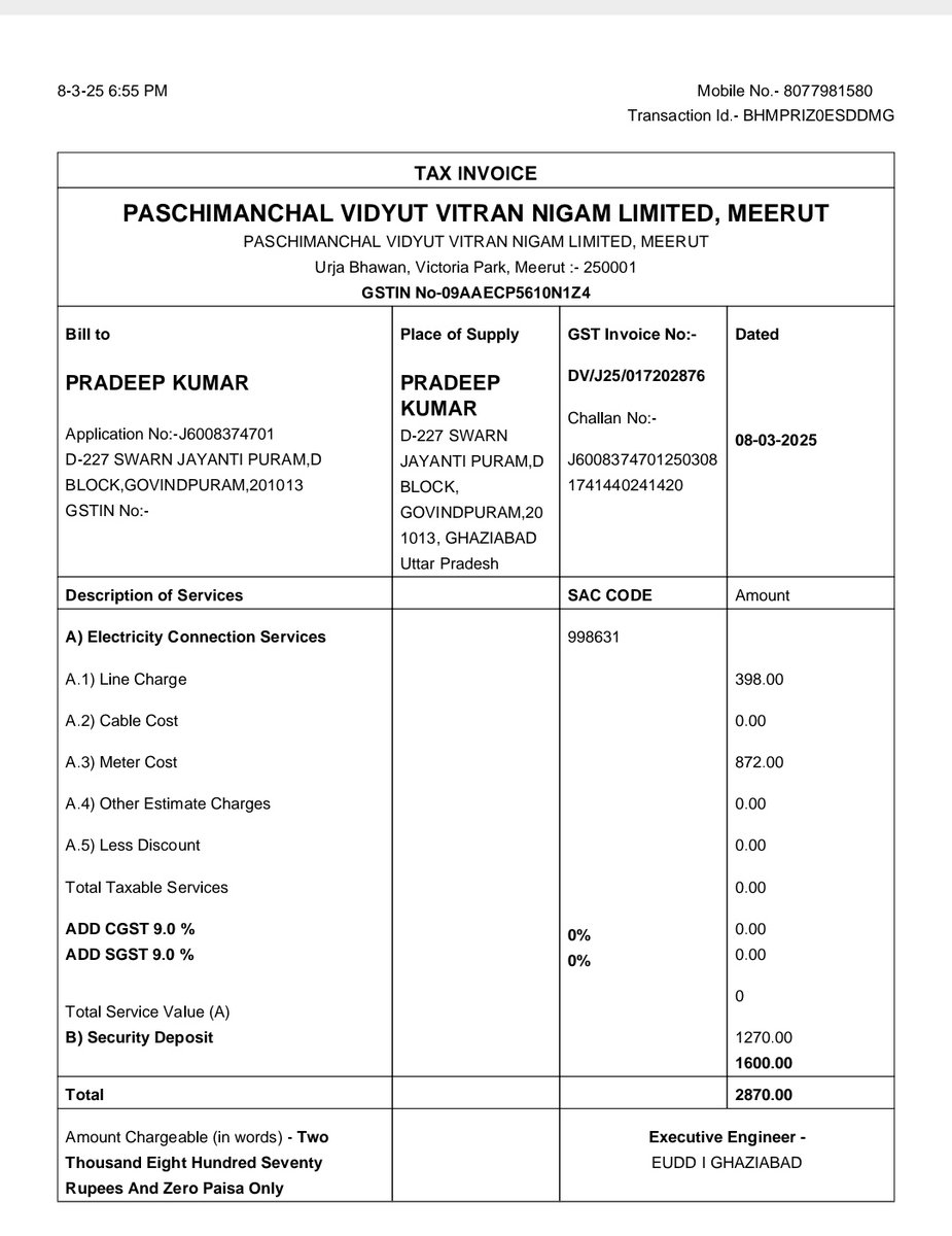 Arun Kumar (भीम आर्मी जिला अध्यक्ष गाजियाबाद) (@_arun_kumarr) on Twitter photo Aaj 11 din ho gaye hain per abhi tak meter Nahin Laga
<a href="/UppcbG/">UPPCB_GZB</a>
<a href="/UPPCLLKO/">UPPCL</a>
<a href="/PVVNLHQ/">Pashchimanchal Vidyut Vitran Nigam Ltd</a>
<a href="/myogiadityanath/">Yogi Adityanath</a> Aaj 11 din ho gaye hain per abhi tak meter Nahin Laga
<a href="/UppcbG/">UPPCB_GZB</a>
<a href="/UPPCLLKO/">UPPCL</a>
<a href="/PVVNLHQ/">Pashchimanchal Vidyut Vitran Nigam Ltd</a>
<a href="/myogiadityanath/">Yogi Adityanath</a>