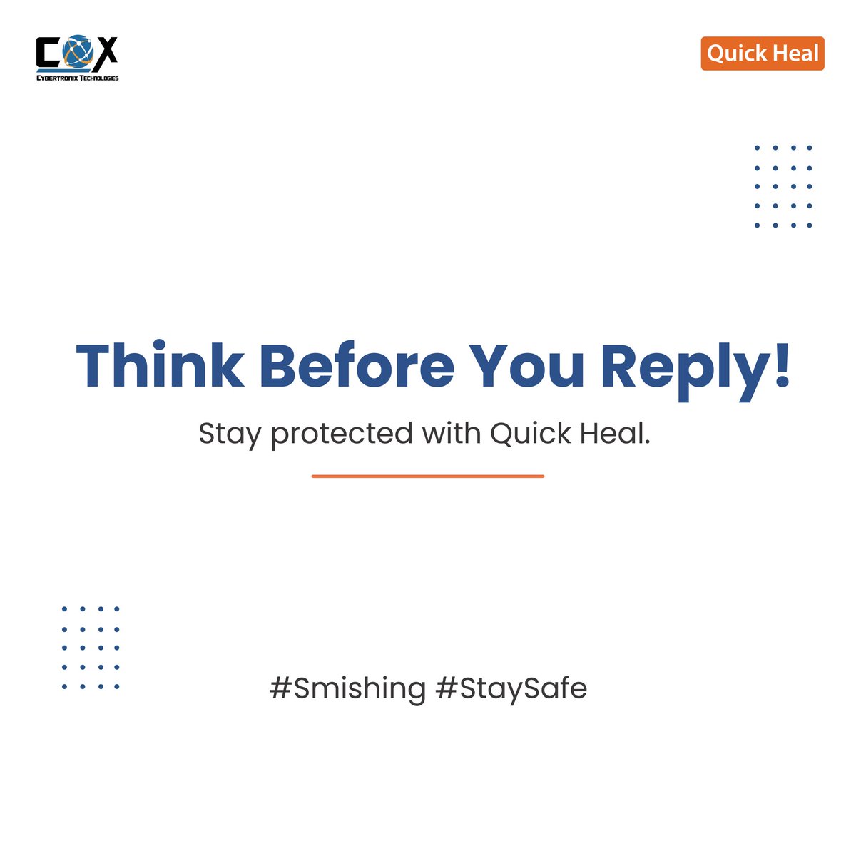 🚨 Smishing Scams: SMS Fraud on the Rise!

Scammers are using fake SMS messages to steal your money and data. 📱🔒 Stay safe with Quick Heal’s SMS Scam Detection and Real-Time Threat Alerts.

🔐 Now available on Amazon, Noon, Carrefour

#QuickHeal #CybertronixTechnologiesLLC