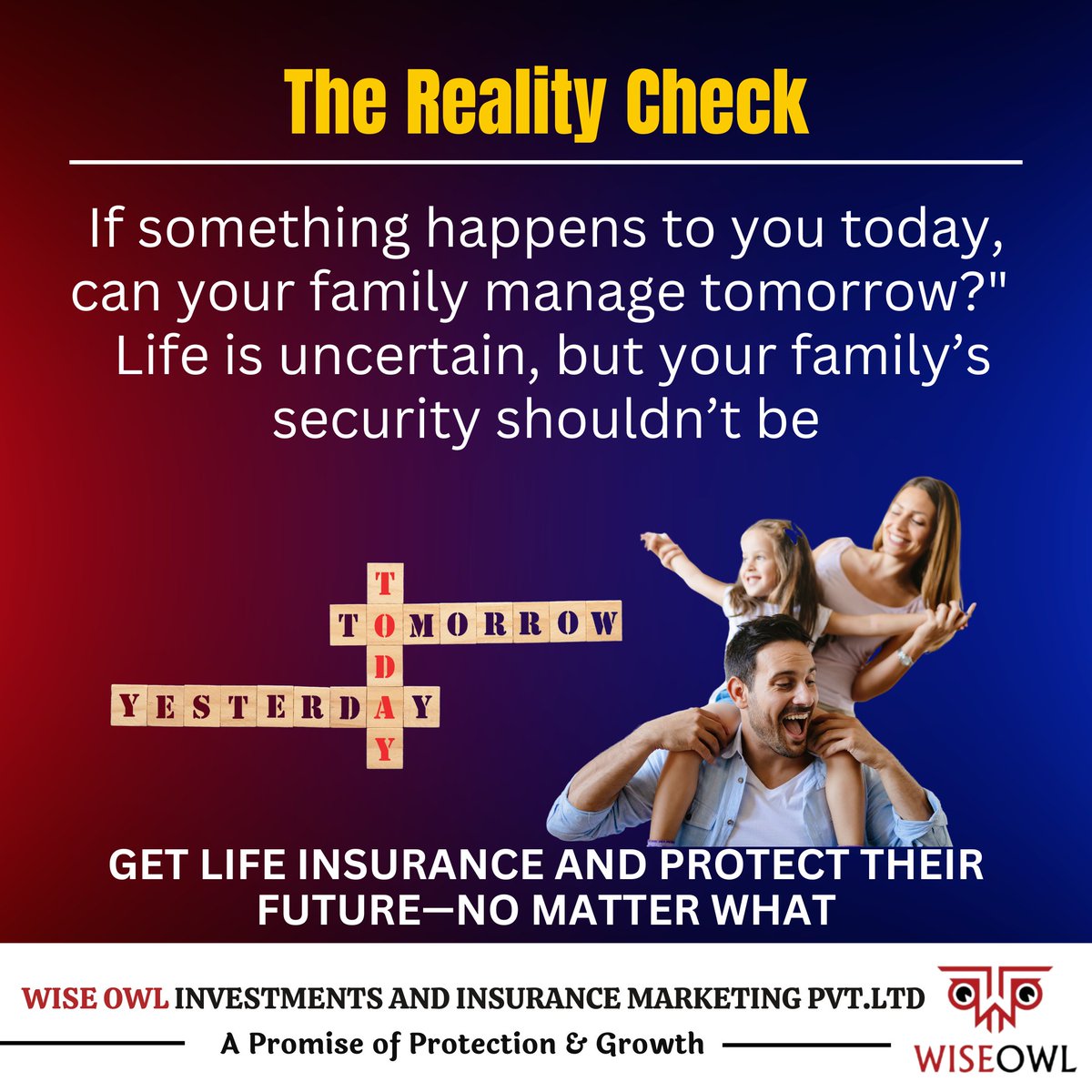 Wiseowl2016's tweet photo. ⏳ Yesterday is gone. Tomorrow is uncertain. But TODAY, you can secure your family’s future! 💙

Life is unpredictable, but their security shouldn’t be! Act now before it’s too late.

📩 DM us to protect what truly matters!
#LifeInsurance #ProtectYourLovedOnes #WiseOwlInsurance https://t.co/FAn2RL66Gk