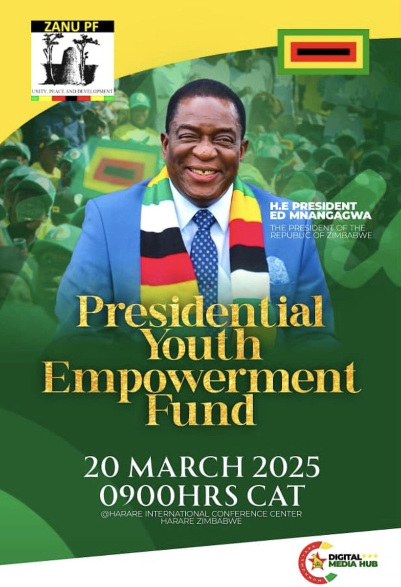 Murwisi G Nhokwara (@savevakuru42496) on Twitter photo BREAKING NEWS!!!!!
Special gifts for ZANUPF all 10 provincial youth chairpersons! All roads lead to HICC 20 03 25, Presidential Youth Fund Launch.
Cde ED builder, Geza is a chatterer.#2030
<a href="/chrissy10charu/">Christine Charumbira</a> <a href="/ZANUPF_Official/">ZANU PF</a> <a href="/NzwetuKuda/">kudakwashe Nzwetu</a>
<a href="/CadreShangrila/">Cadre Shangri-la</a> <a href="/TinotendaGacha1/">Gachange</a> BREAKING NEWS!!!!!
Special gifts for ZANUPF all 10 provincial youth chairpersons! All roads lead to HICC 20 03 25, Presidential Youth Fund Launch.
Cde ED builder, Geza is a chatterer.#2030
<a href="/chrissy10charu/">Christine Charumbira</a> <a href="/ZANUPF_Official/">ZANU PF</a> <a href="/NzwetuKuda/">kudakwashe Nzwetu</a>
<a href="/CadreShangrila/">Cadre Shangri-la</a> <a href="/TinotendaGacha1/">Gachange</a>