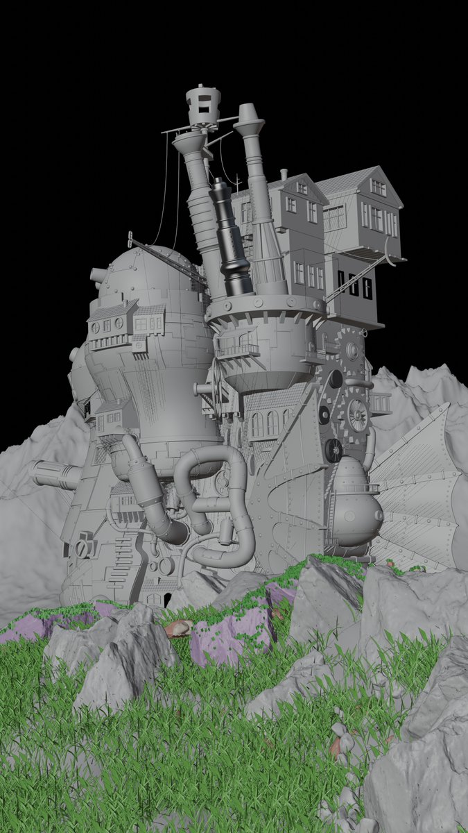 Jinx_Lab's tweet photo. My work in Blender 3D! Howl's Moving Castle by Hayao Miyazaki!
#jinxlart #b3d #blender3D #3DCG #3Dart #3Dartist #anime #howlsmovingcatsle #movingcastle #howlmovingcastle #ハウルの動く城 #HayaoMiyazaki #宮﨑駿
Clay // Final render https://t.co/lvrjpujPab