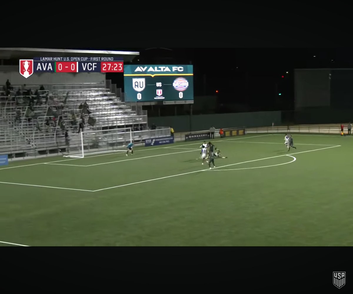 AVAltaFC_News's tweet photo. AV Alta FC get the win 3-1 over Ventura County in the US Open Cup. 
Desdunes goes down in the records book with not only the 1st professional team goal but the 2nd also. While Sebastian Cruz scores on a fithly counter to take the match. 
Complete and total domination by AV. https://t.co/F7q1xQDWQy