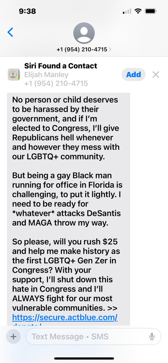 trans_muted's tweet image. I got this text tonight from an aspiring Florida Democrat. I usually delete and report junk, but this time I decided to reply: