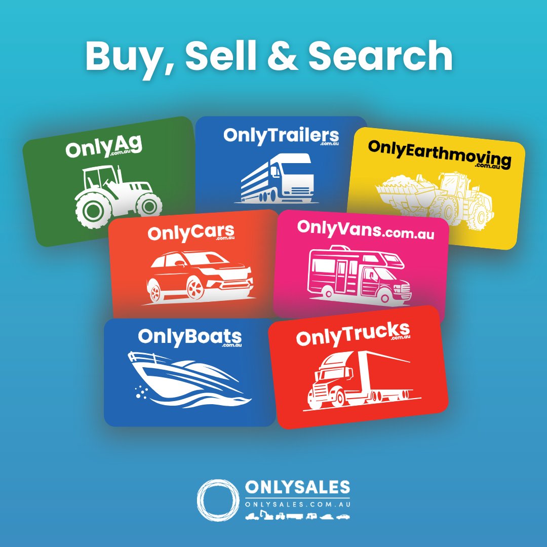 Looking to buy or sell? Browse our classified websites today!
🚗 OnlyCars.com.au
🚌 OnlyVans.com.au
🚜 OnlyAg.com.au
🛥️ OnlyBoats.com.au
🚛 OnlyTrucks.com.au
🛻 OnlyTrailers.com.au
🚧 OnlyEarthMoving.com.au