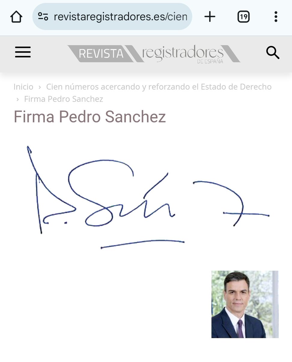 📝3 años de la FALSIFICACIÓN más burda jamás realizada por un ESTADO🇲🇦 hacia otro estado con la firma de su Presidente 🇪🇸.
La firma que Marruecos le puso a la famosa carta que el Gobierno Español tardó 5 días en aceptar, se obtuvo de la web de revistaregistradores.es...

Quién no