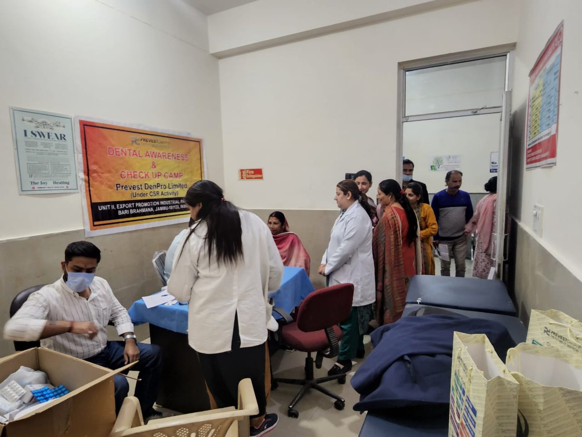 PrevestDenPro_'s tweet photo. Prevest Denpro Limited hosted a free Health &amp; Dental Camp in Katra, providing essential healthcare services and distributing free medicines. Thanks to Shri Mata Vaishno Devi Shrine Board &amp; Katra Community Health Centre for their support. #PrevestDenpro #DentalCamp #Katra #CSR https://t.co/WRUNuEmDFu