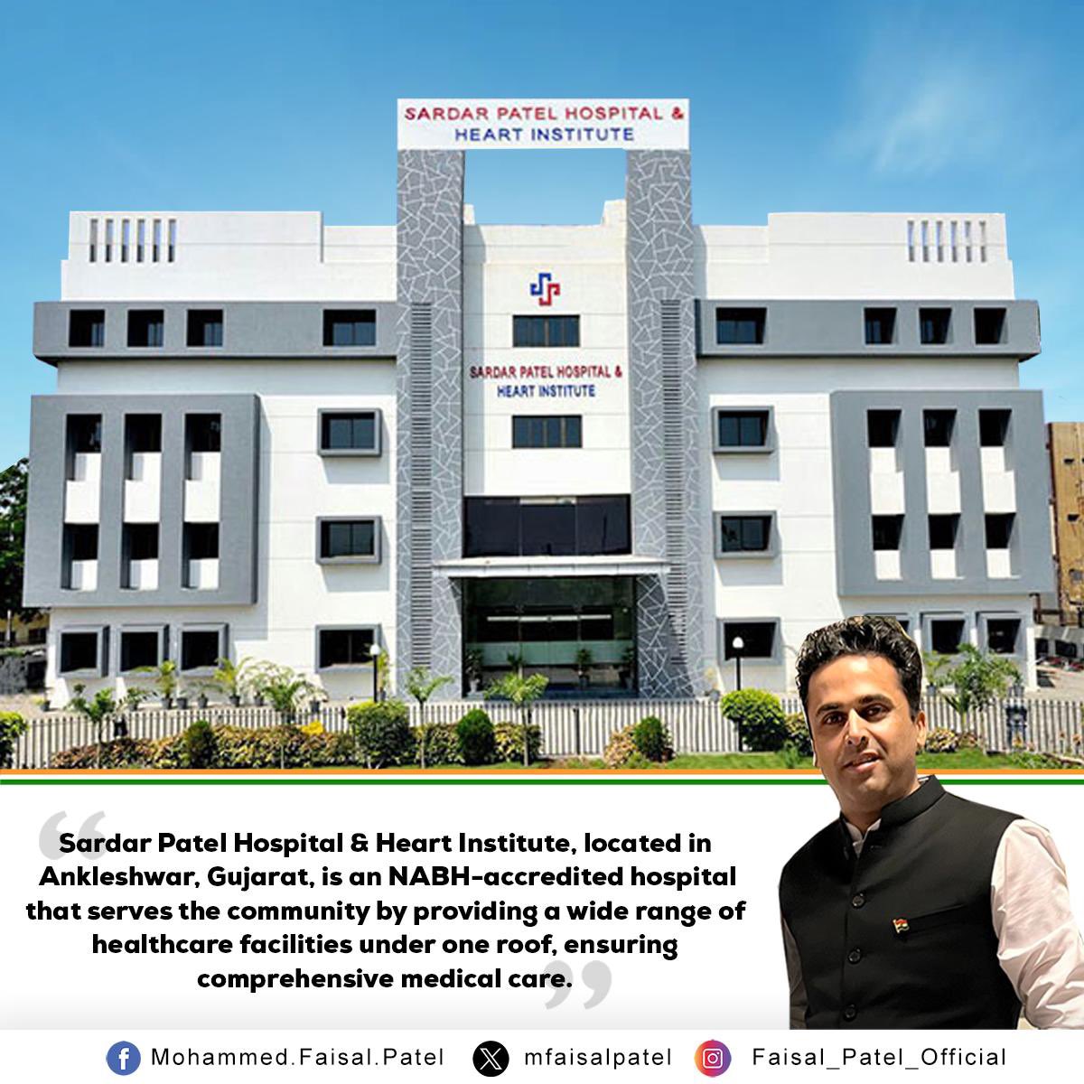 Sardar Patel Hospital &amp; Heart Institute, located in Ankleshwar, Gujarat, is an NABH-accredited hospital that serves the community by providing a wide range of healthcare facilities under one roof, ensuring comprehensive medical care. 🏥 #SardarPatelHospital&amp;HeartInstitute